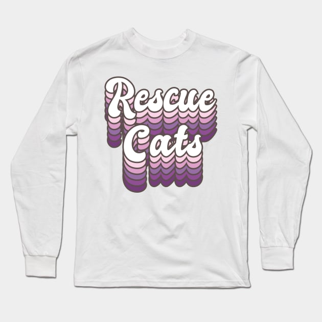 Retro Rescue Cats Long Sleeve T-Shirt by Adopt Me Meow